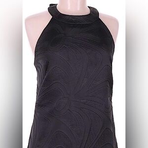 Milly NY Black Halter Cocktail Dress Bow Strap High Neck Sz 4